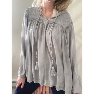 Rachel Zoe Floral Peasant Blouse Boho Top (S)